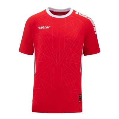 Футболна тениска Saller Sheffield - червено-бяло с Raglan ръкави