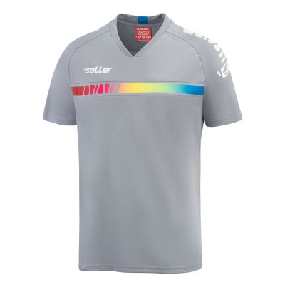 Спортна футболна фланелка Saller Rainbow - сив цвят с контрастен дъгов ефект