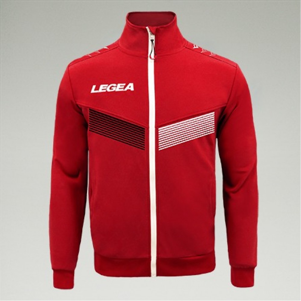Спортно горнище Legea Zebra- червено с черно-бял акцент
