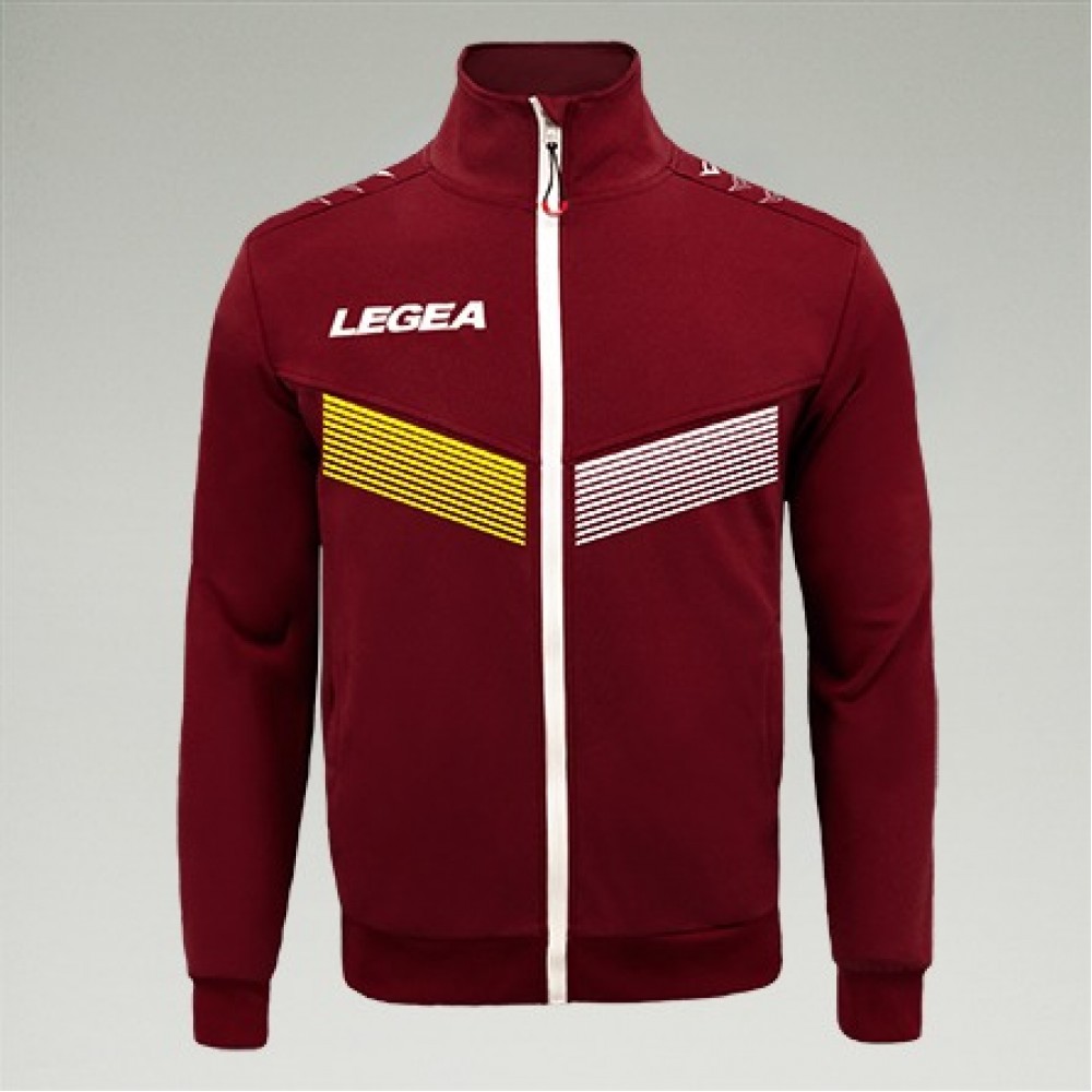 Спортно горнище Legea Zebra- тъмночервено с жълто-бял акцент Спортно горнище Legea Zebra- тъмночервено с жълто-бял акцент